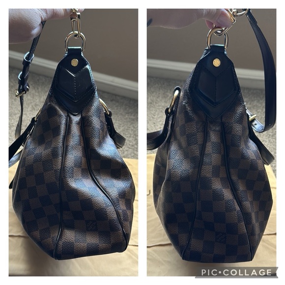 Authentic Louis Vuitton Damier Ebene Evora MM Adjustable Handbag Tote RETIRED - Picture 8 of 16